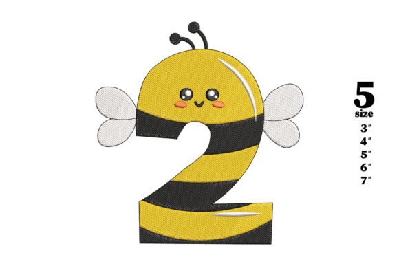 Bee in the Shape of the Number 2: A Seasonal Embroidery Gem