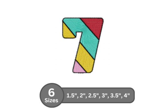 Candy Stripe Number -7 – A Fresh Font for Custom Embroidery Projects