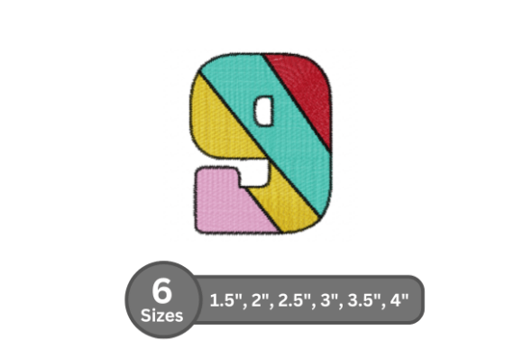 Candy Stripe Number -9: A Sweet Addition for Etsy Embroidery Sellers