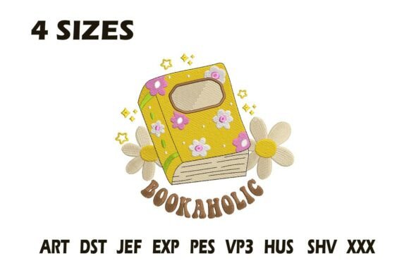 Charming Bookaholic Embroidery Design