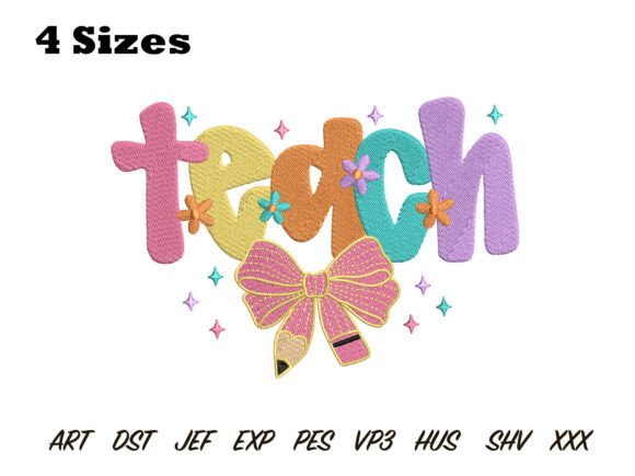 Teach with Bow Embroidery Design: Charm Meets Practicality